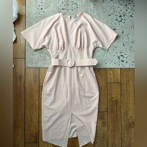 BLUSH PINK ASOS MIDI PENCIL DRESS